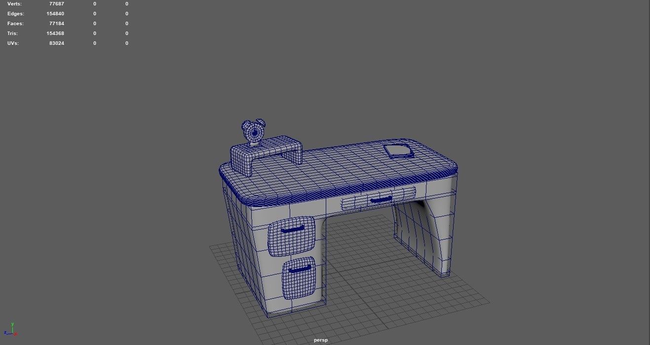 Cartoon table 3D model_7