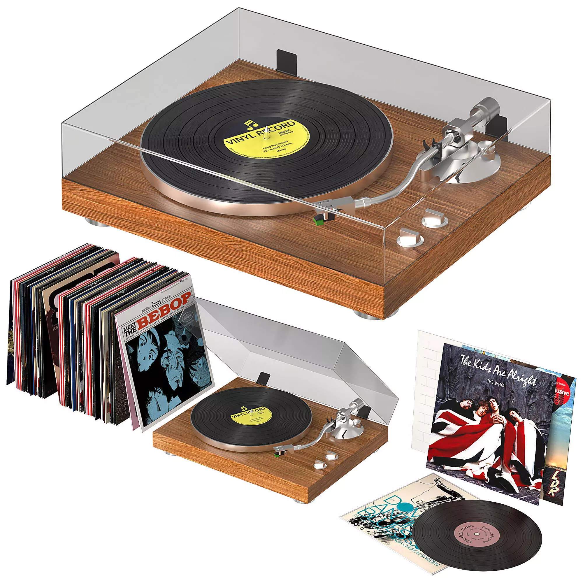 Music Gramophone 3D model_0