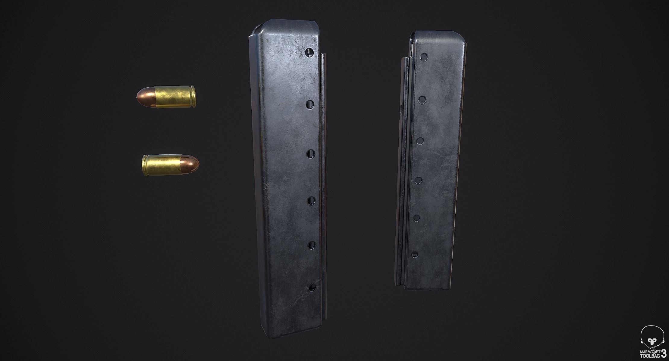 Thompson M1928A1 Submachine Gun Low-poly 3D model_8