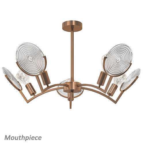 Mouthpiece light chandelier - bronze 3D model