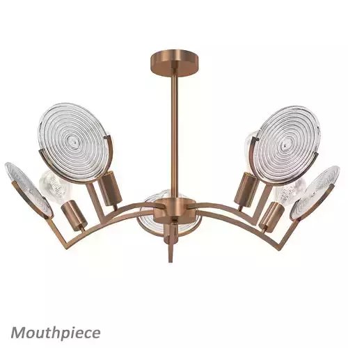 Mouthpiece light chandelier - bronze 3D model