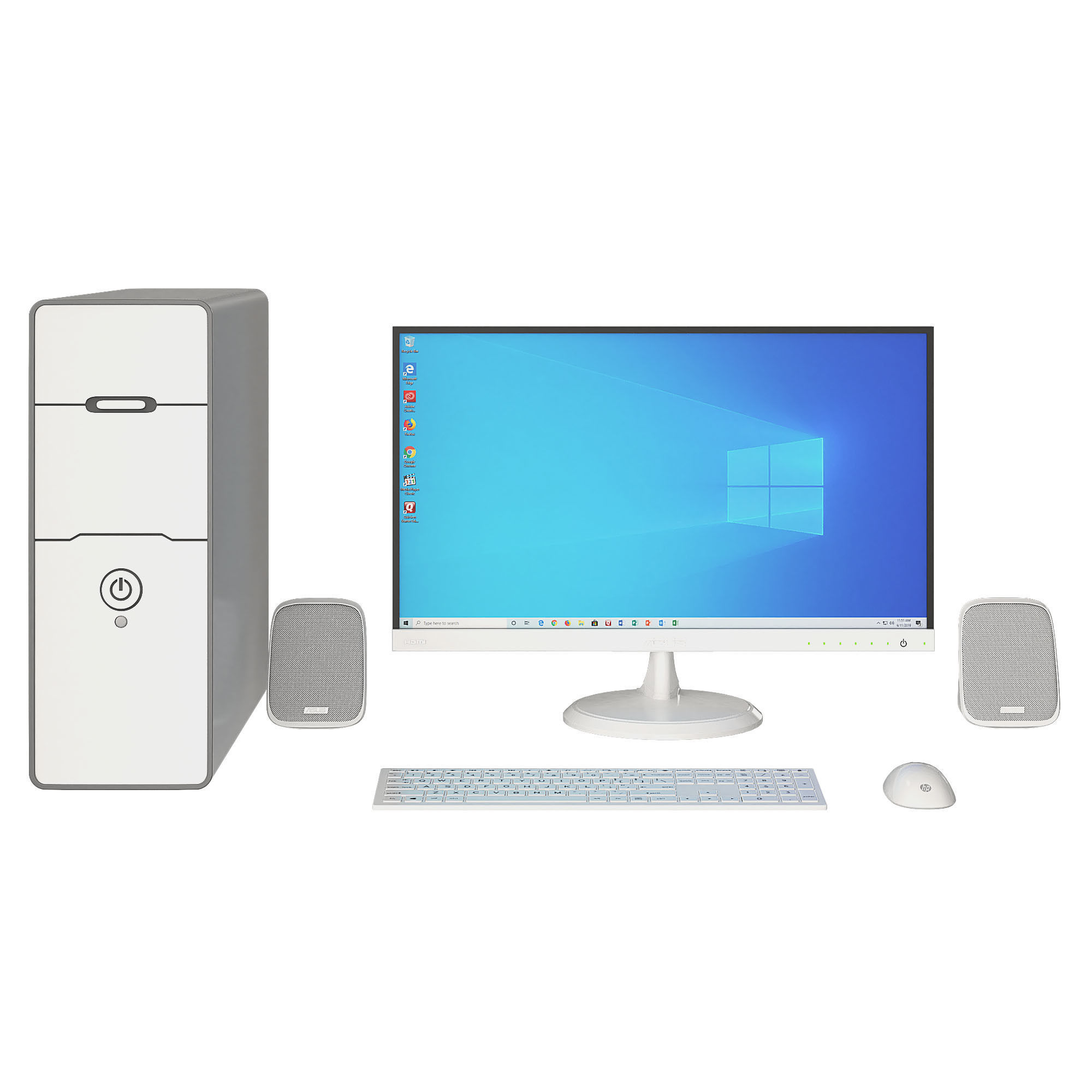 White PC Asus 3D model_2