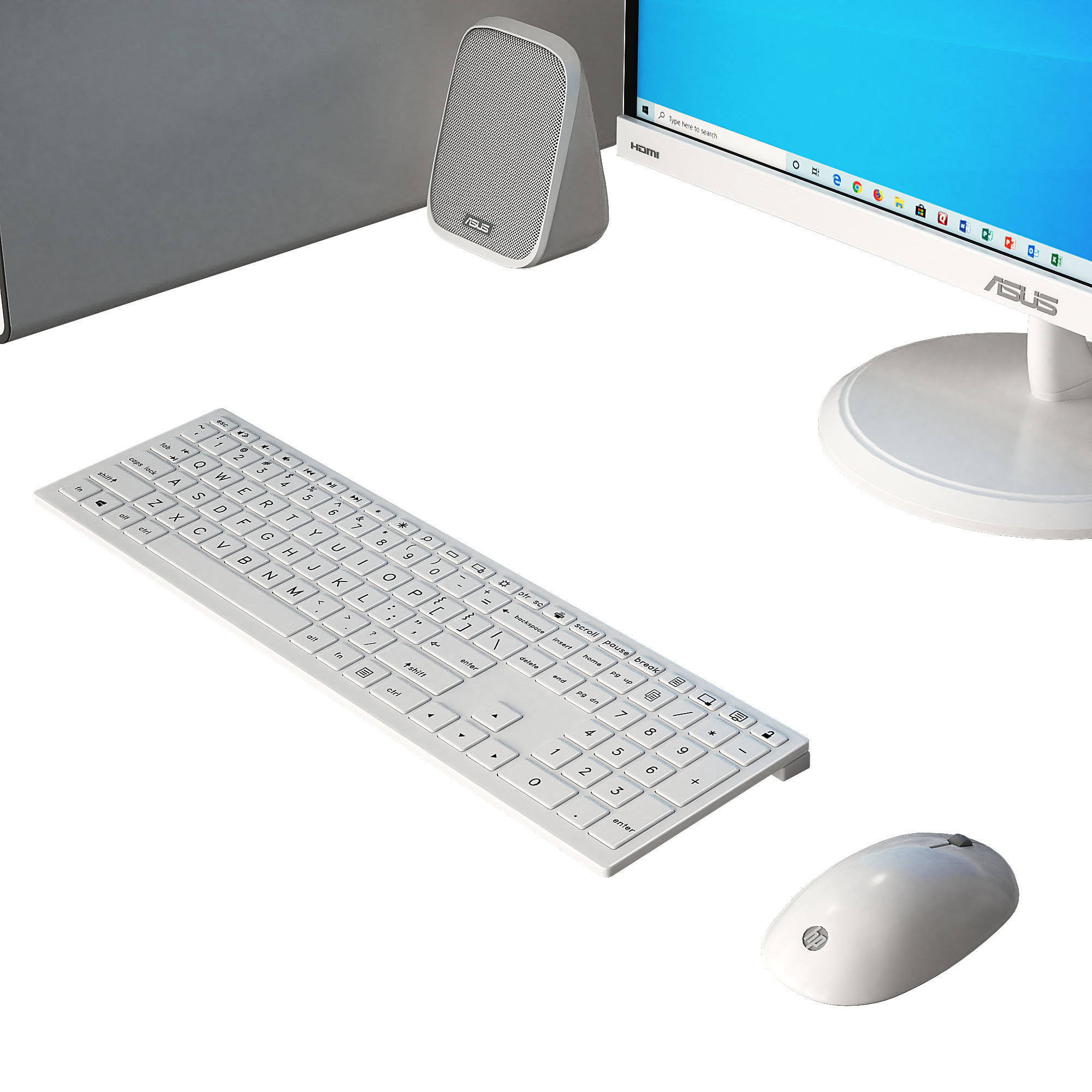 White PC Asus 3D model_1
