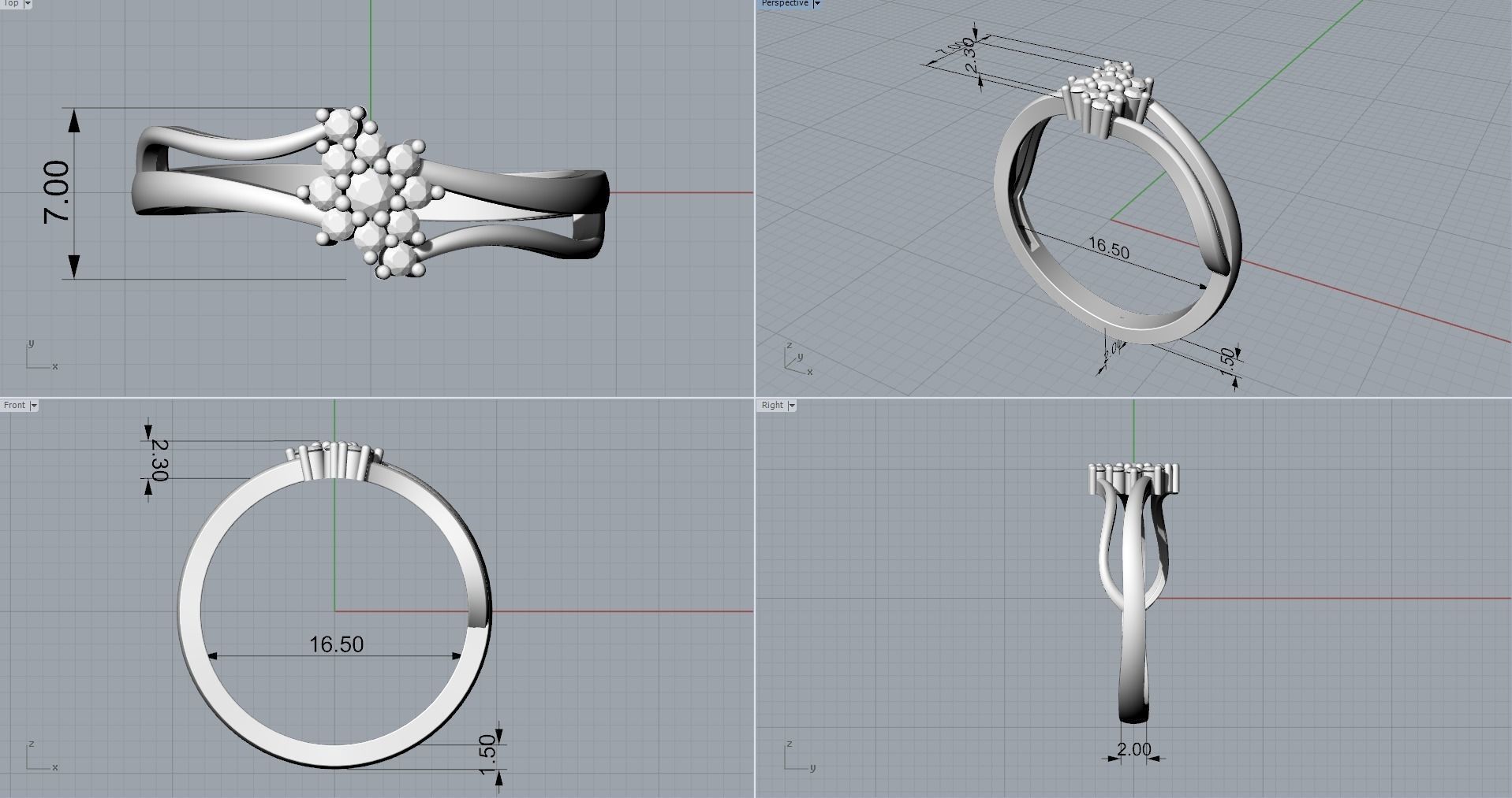 CAITYA DIAMOND RING 3D print model_7