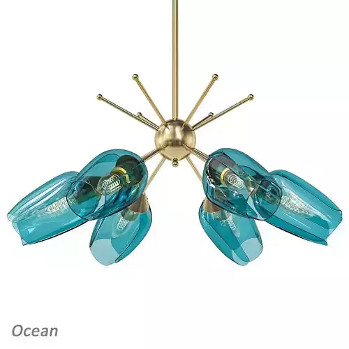 Ocean glass chandelier 3D model