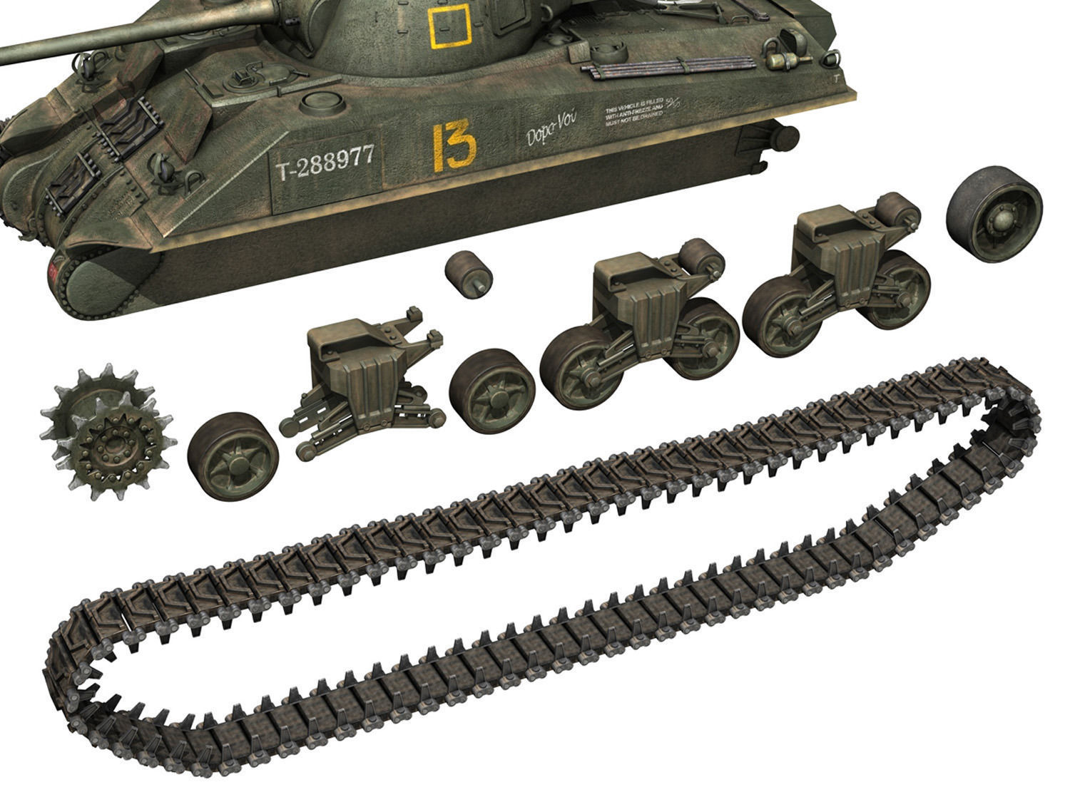 Sherman MK VC Firefly - Dopo Voi 3D model_10