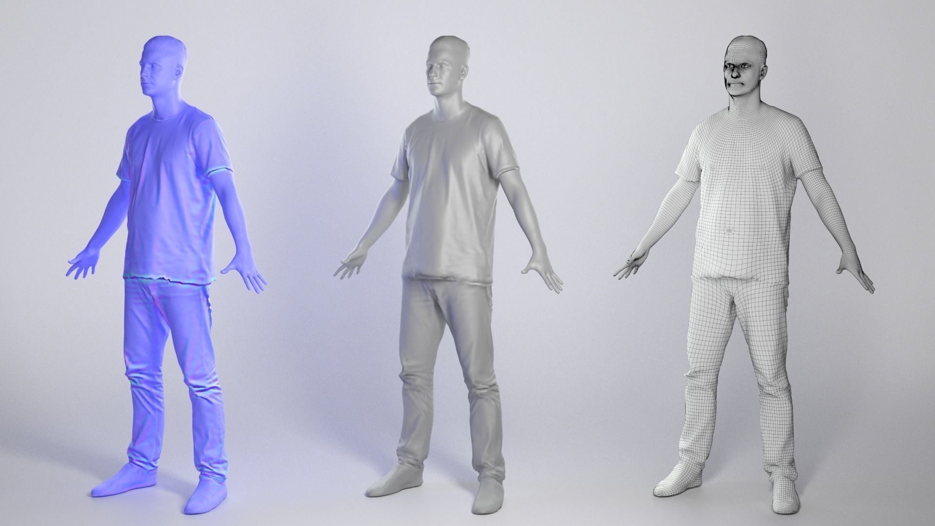 Charming man in A-pose ready for animation 69 Low-poly 3D model_3