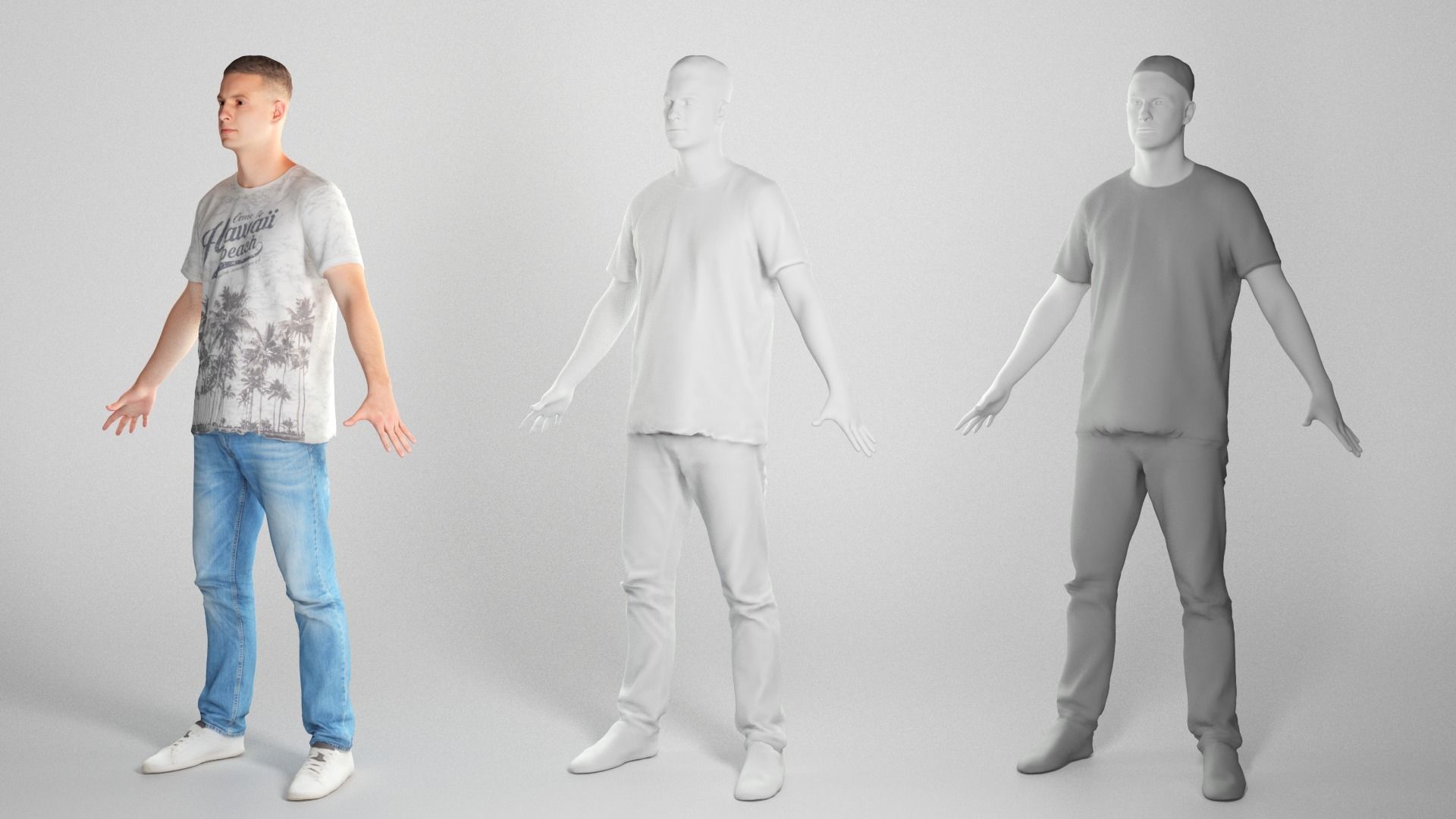 Charming man in A-pose ready for animation 69 Low-poly 3D model_4