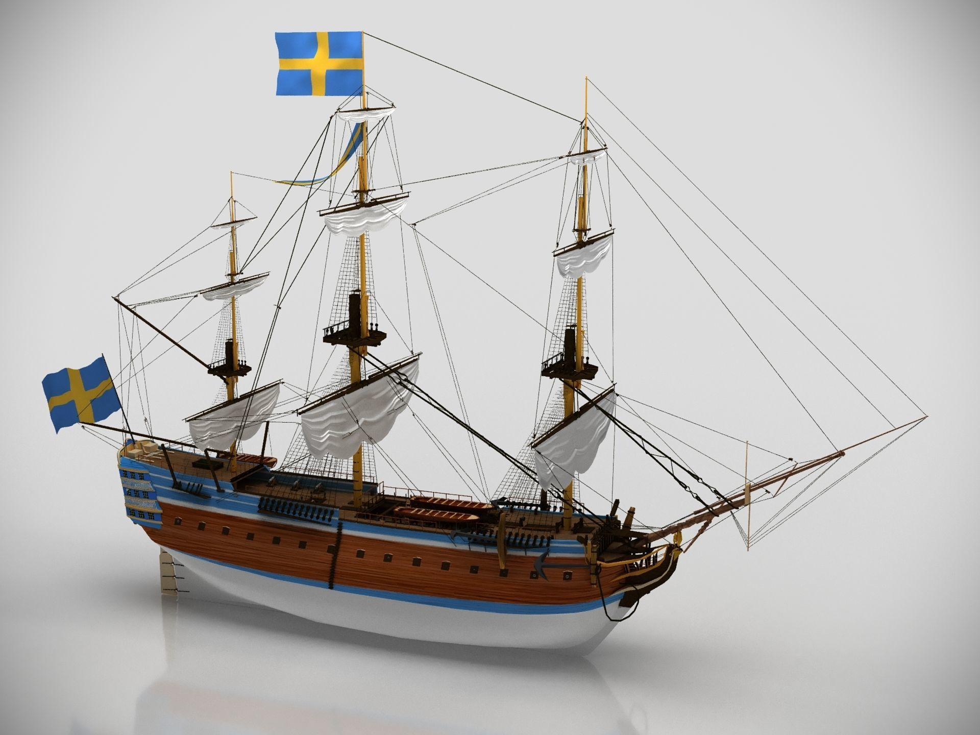 Gotheborg ocean-going ship 3D model_1