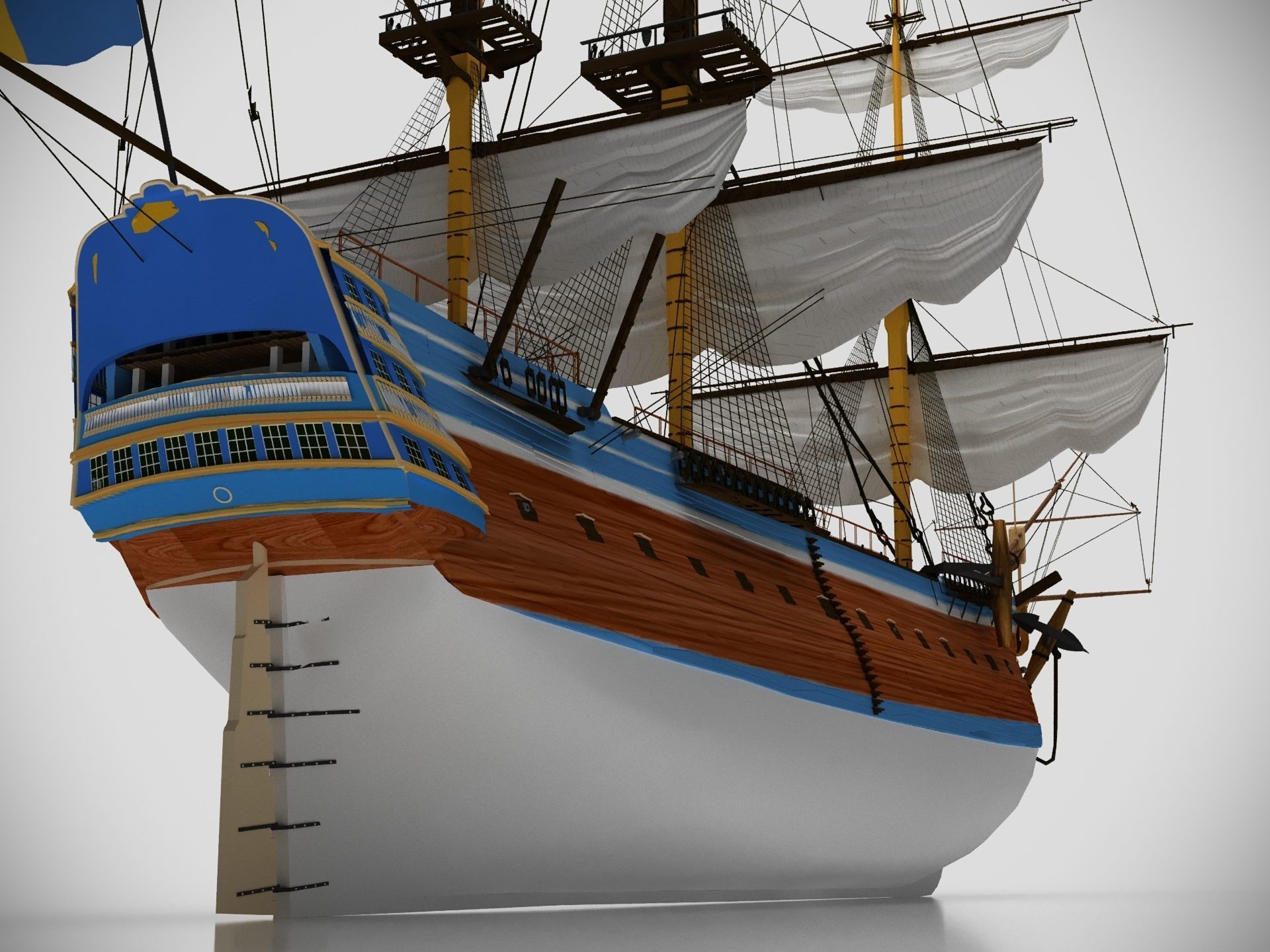 Gotheborg ocean-going ship 3D model_12