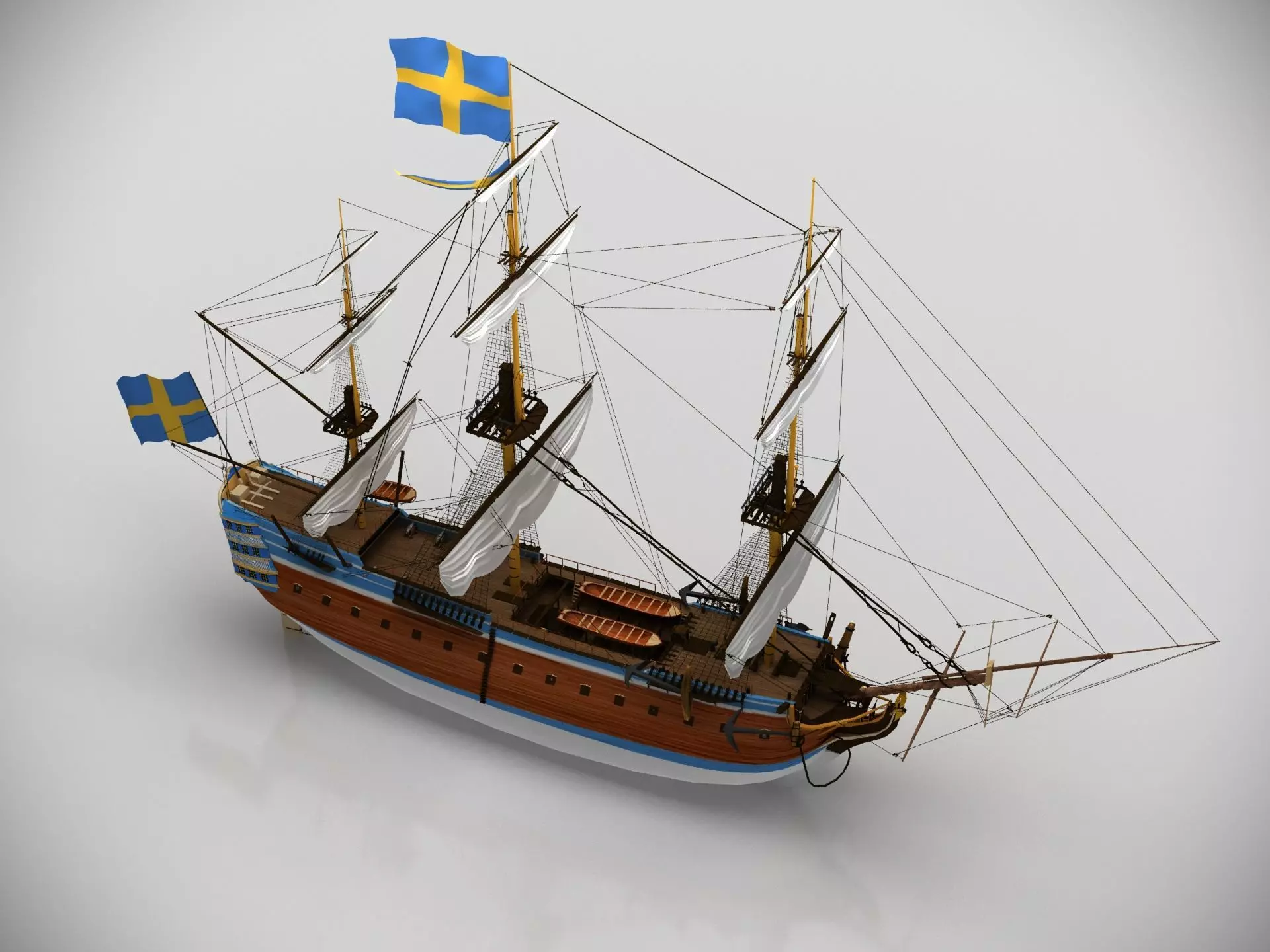 Gotheborg ocean-going ship 3D model_0