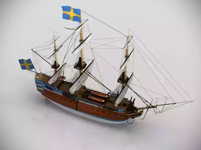 Gotheborg ocean-going ship 3D model