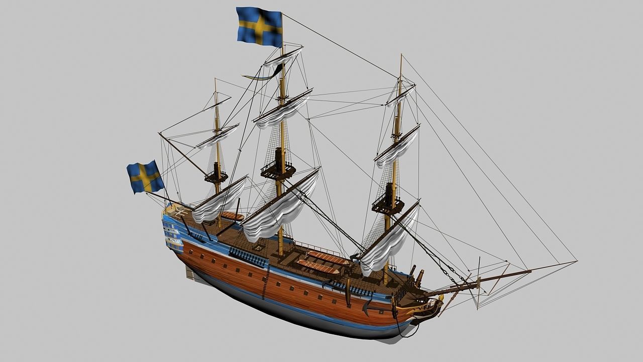 Gotheborg ocean-going ship 3D model_10