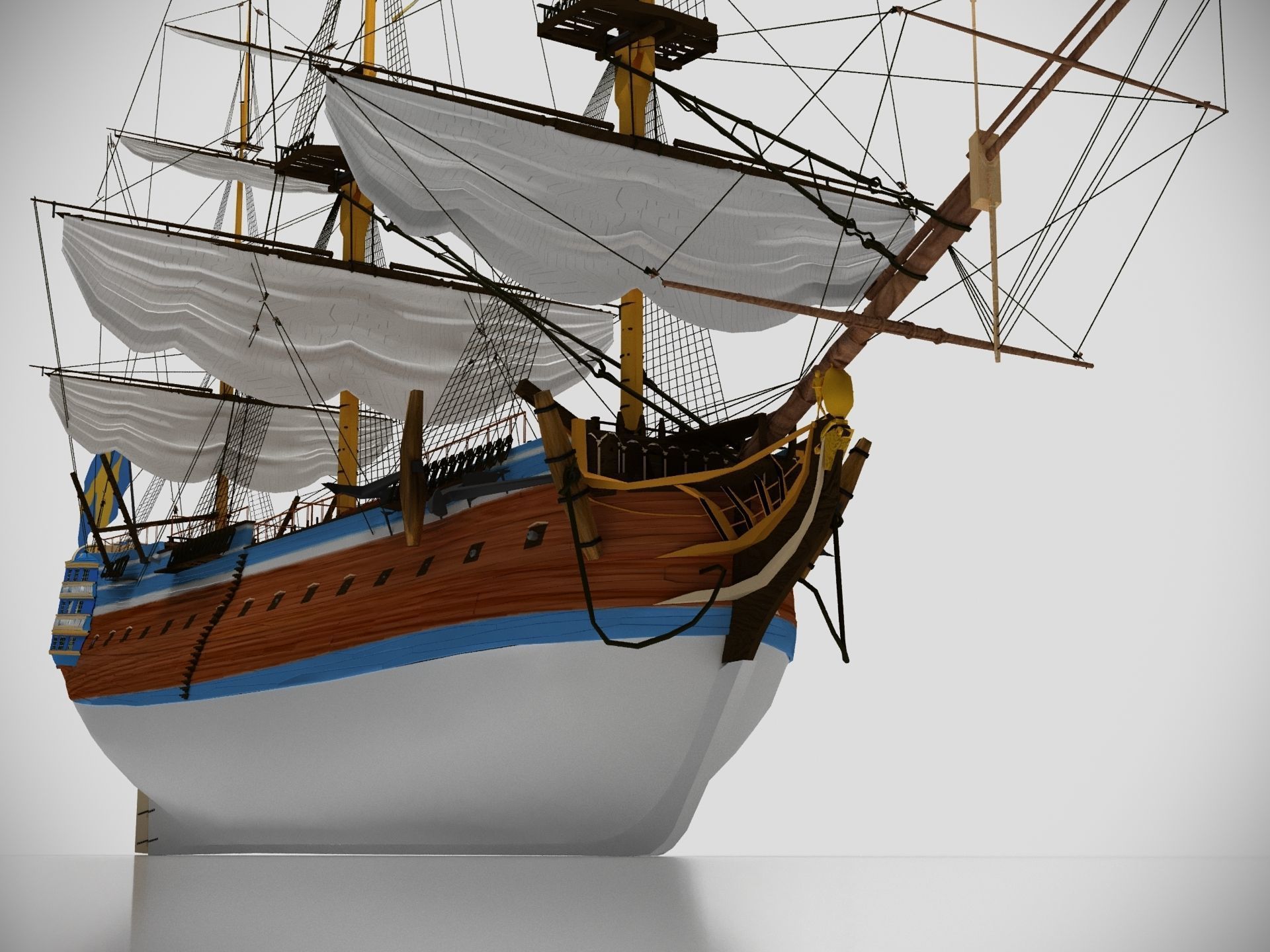 Gotheborg ocean-going ship 3D model_3