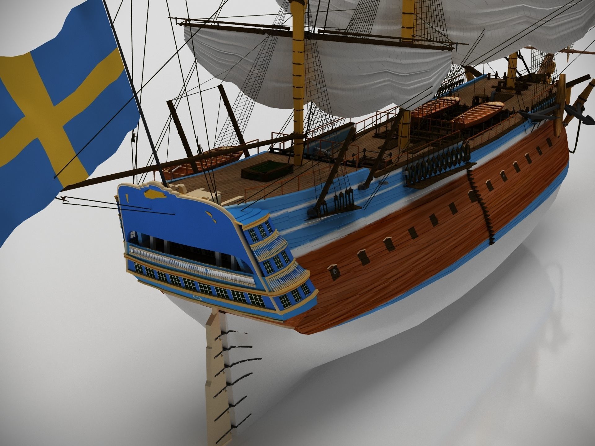 Gotheborg ocean-going ship 3D model_4