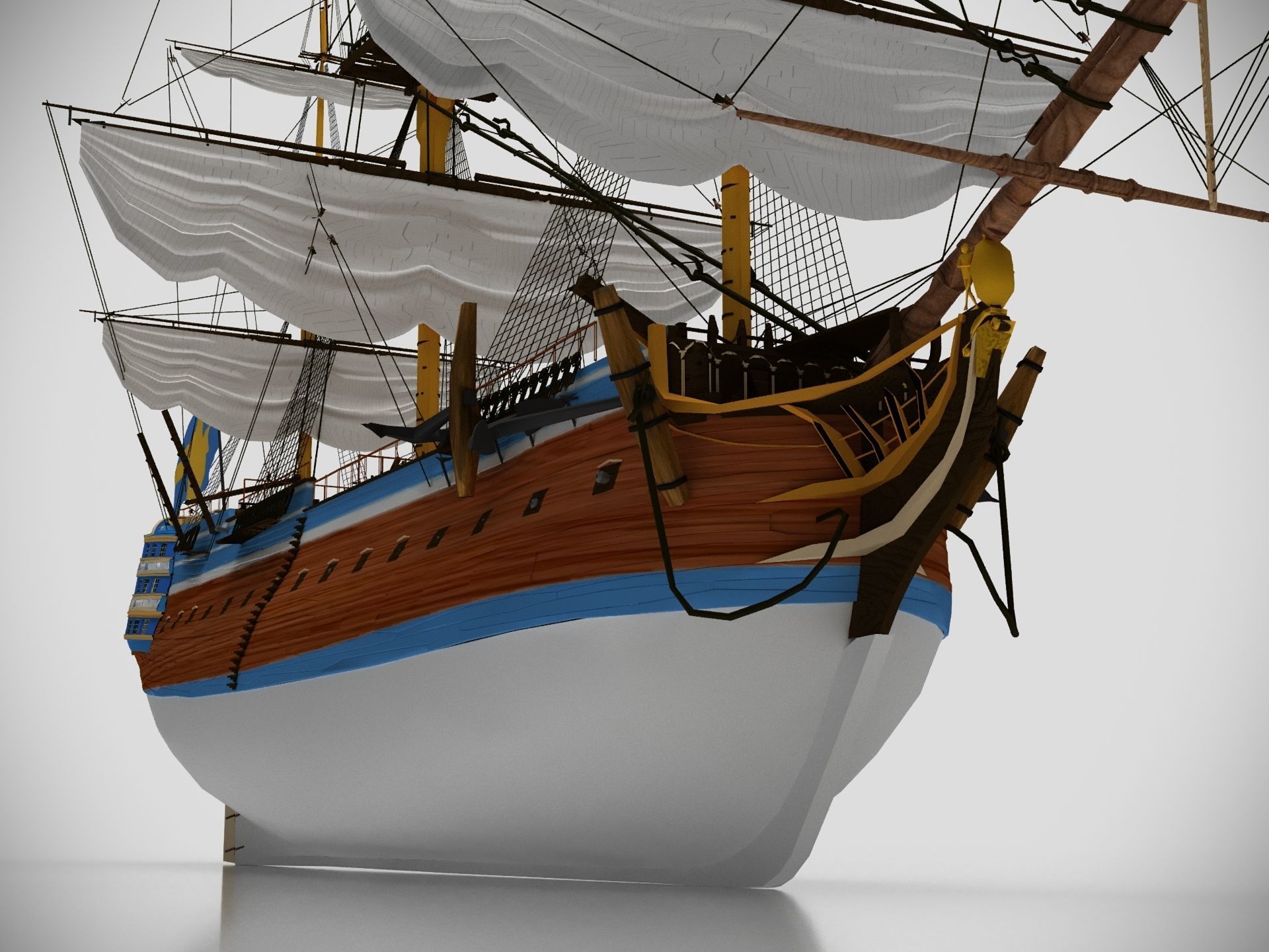 Gotheborg ocean-going ship 3D model_9