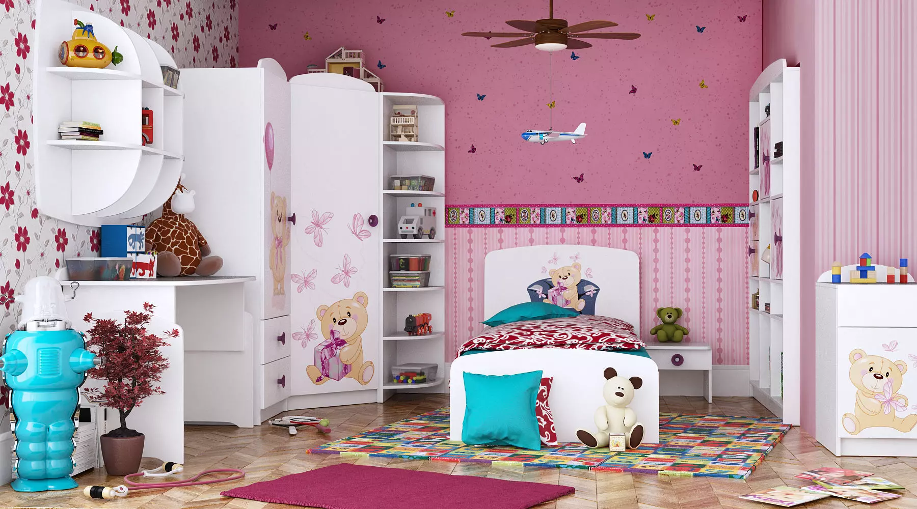 Modular baby furniture system 3D model_0