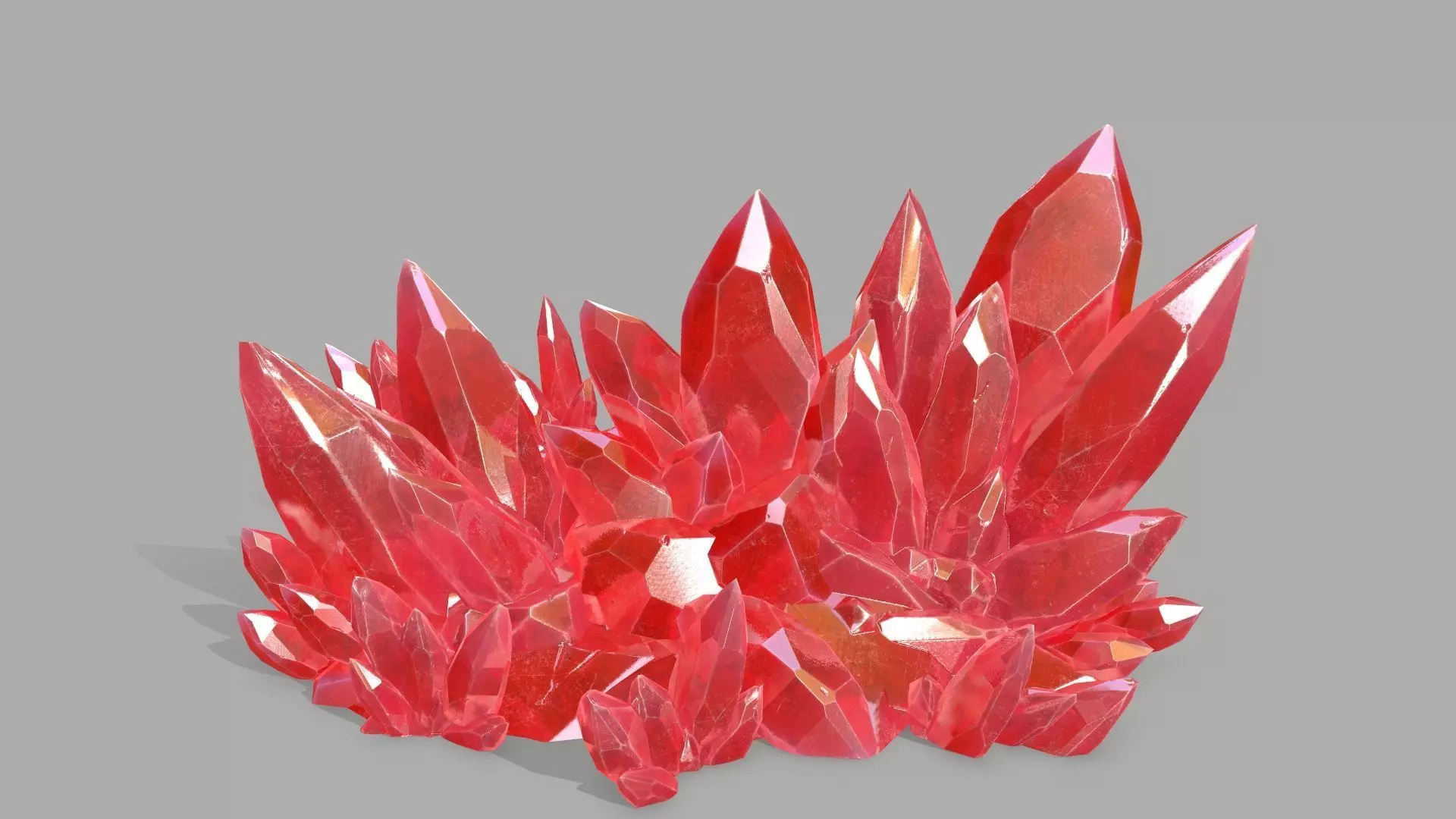 Crystal Set gemstone Low-poly 3D model_0