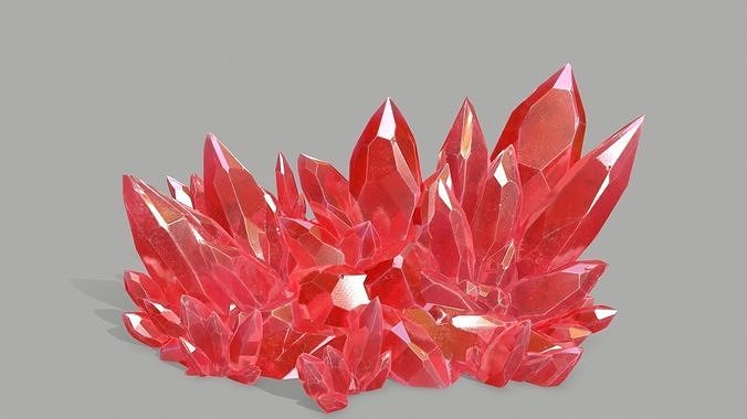 Crystal Set gemstone Low-poly 3D model