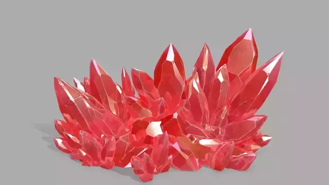 Crystal Set gemstone Low-poly 3D model