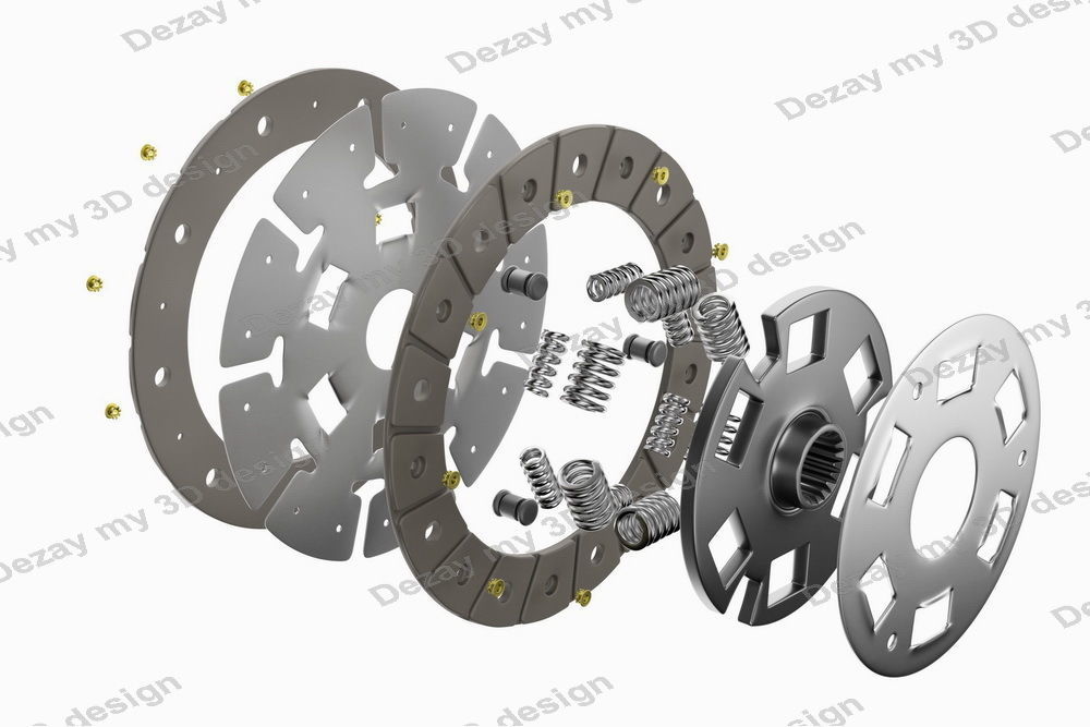 Spare parts for car clutch disk 3D model_4