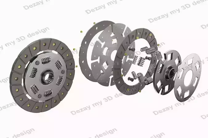 Spare parts for car clutch disk 3D model Spare parts for car clutch disk 3D model