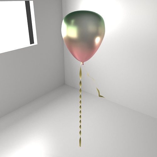 Ombre Metallic Color Balloon 3D model