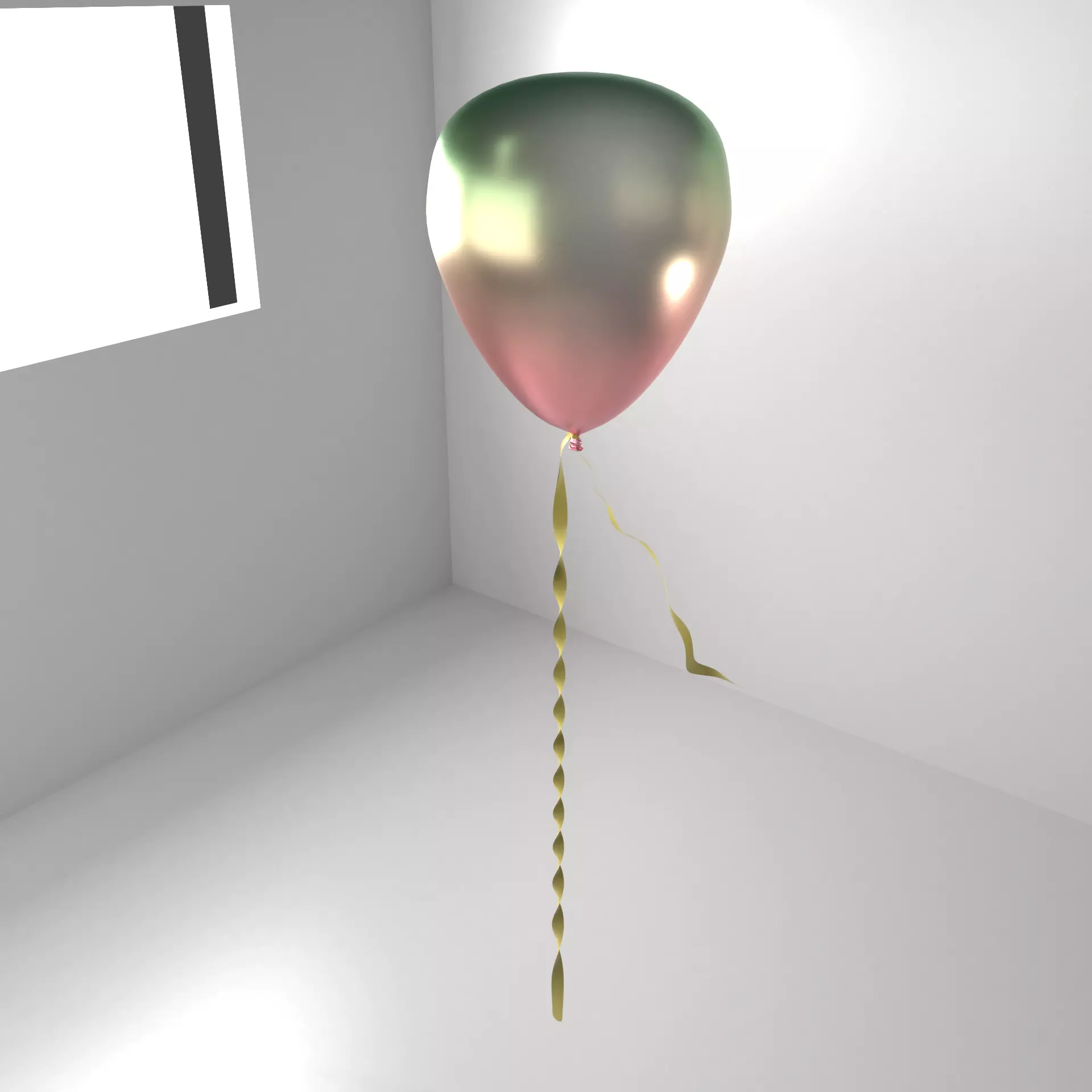 Ombre Metallic Color Balloon 3D model_0