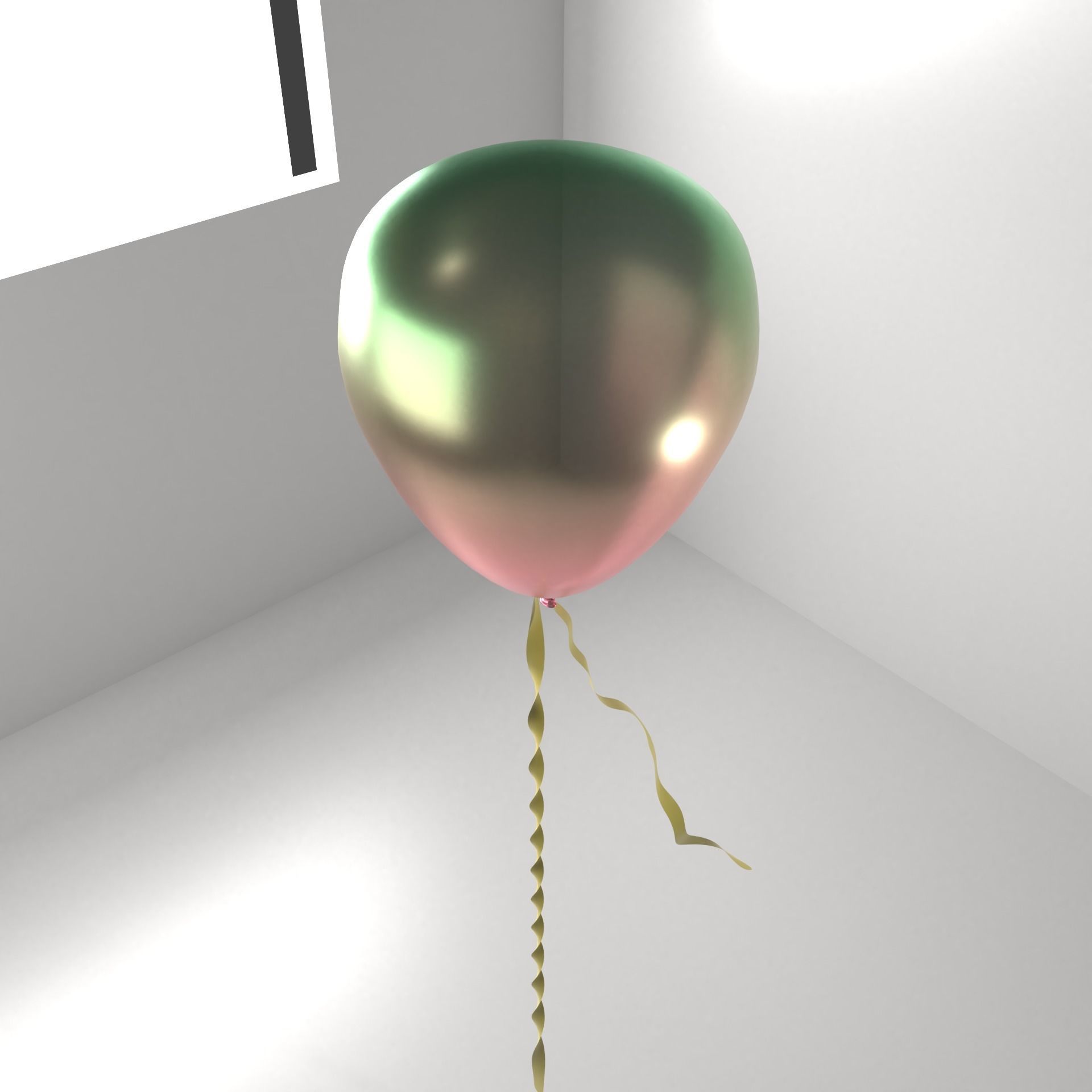 Ombre Metallic Color Balloon 3D model_1