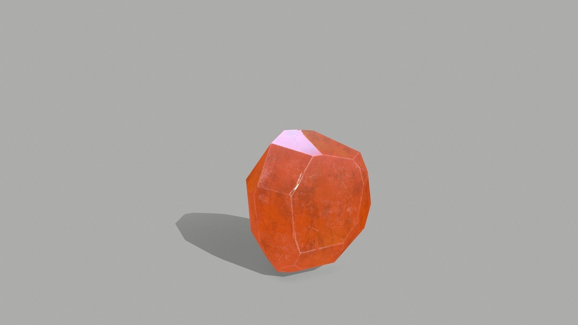 Crystal Set orange stone Low-poly 3D model_7