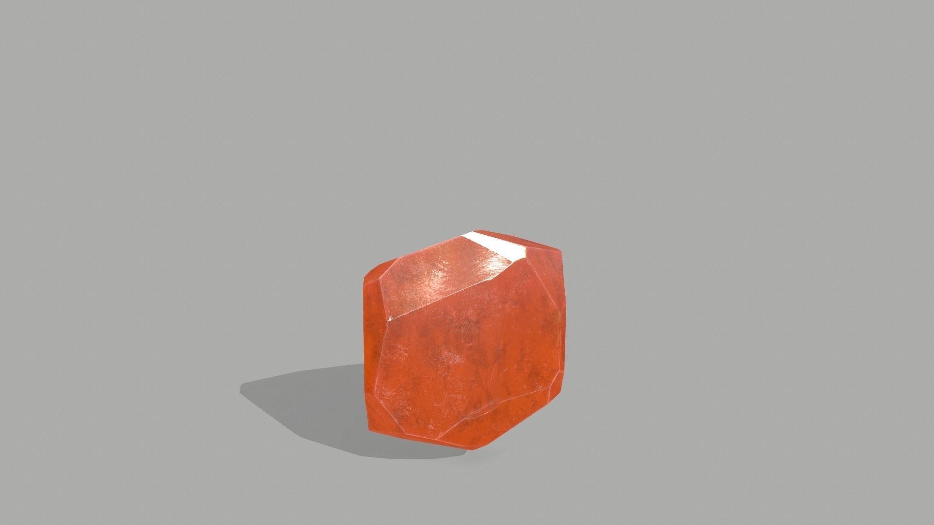 Crystal Set orange stone Low-poly 3D model_10