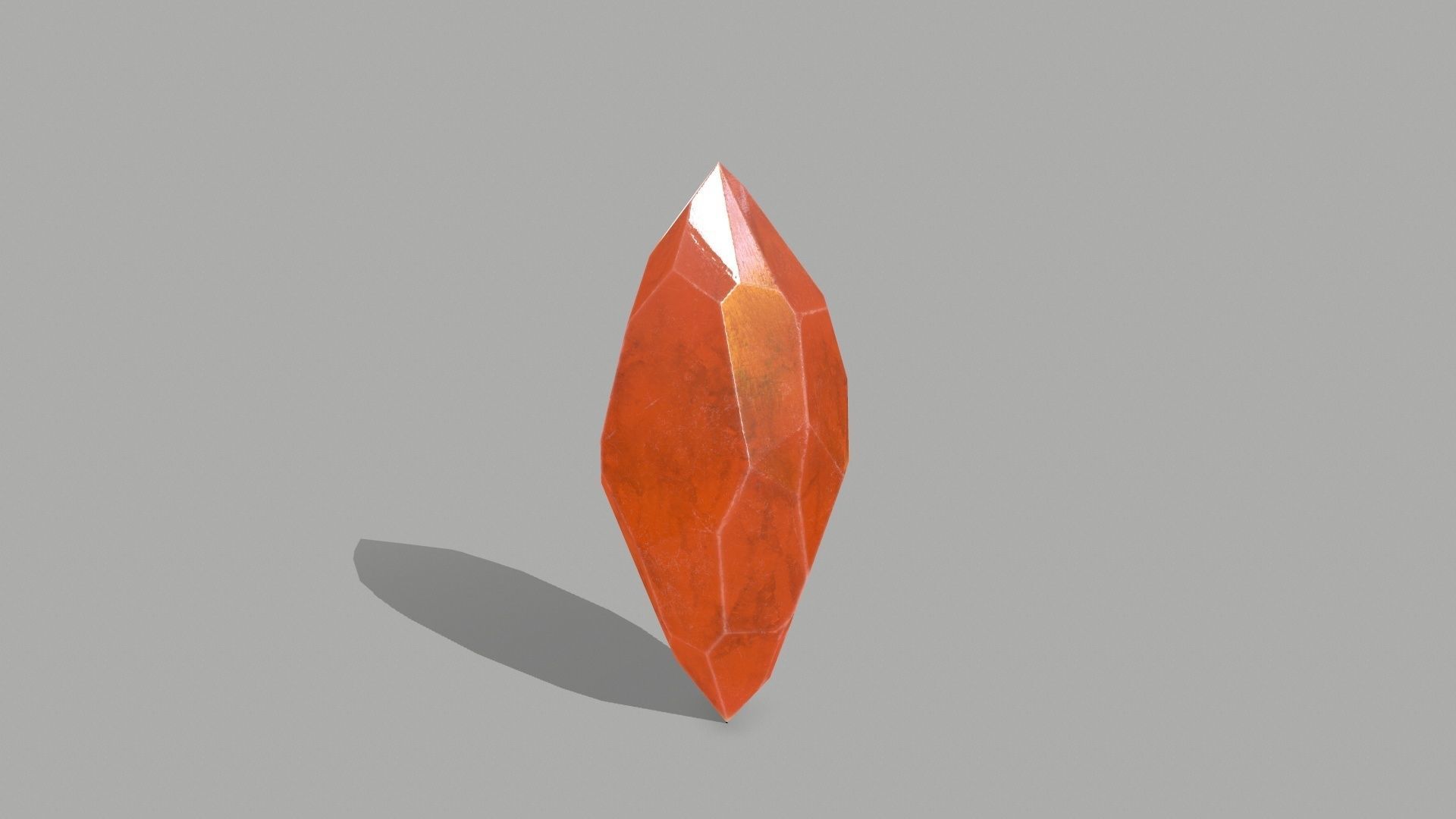 Crystal Set orange stone Low-poly 3D model_4