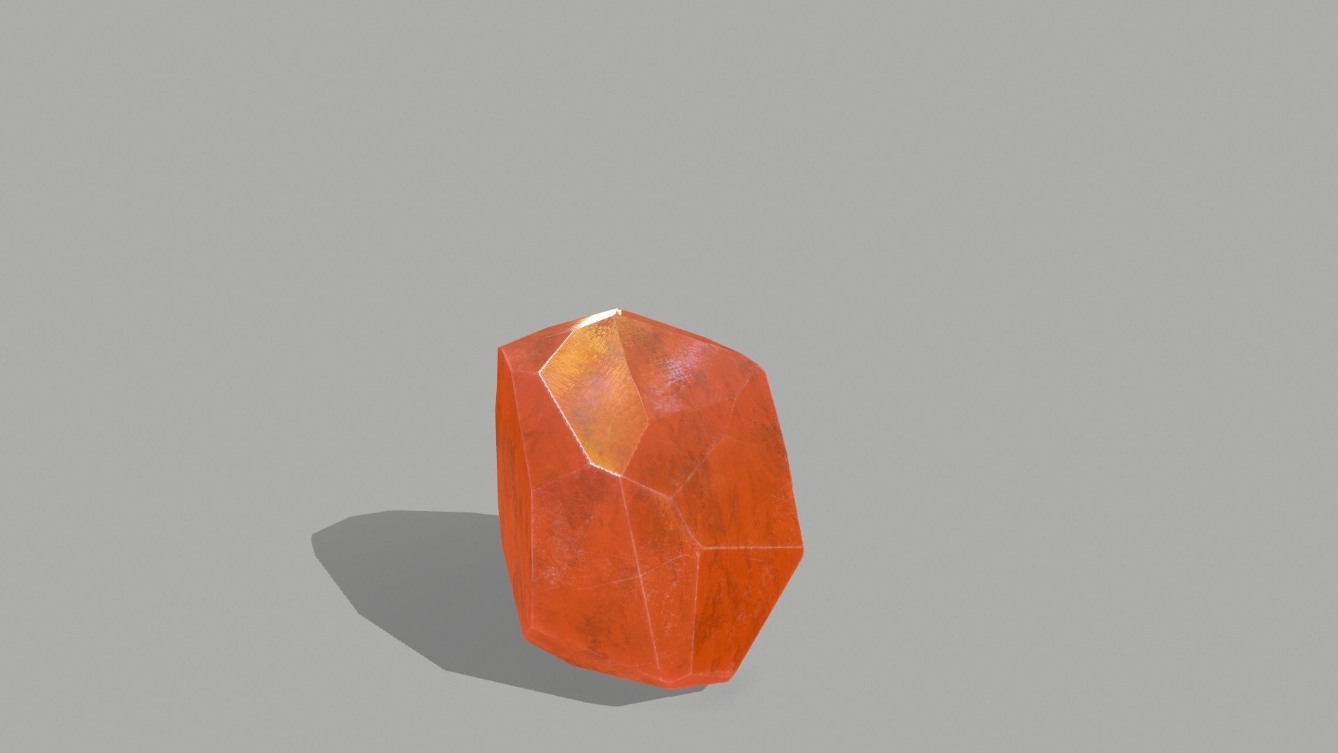 Crystal Set orange stone Low-poly 3D model_9
