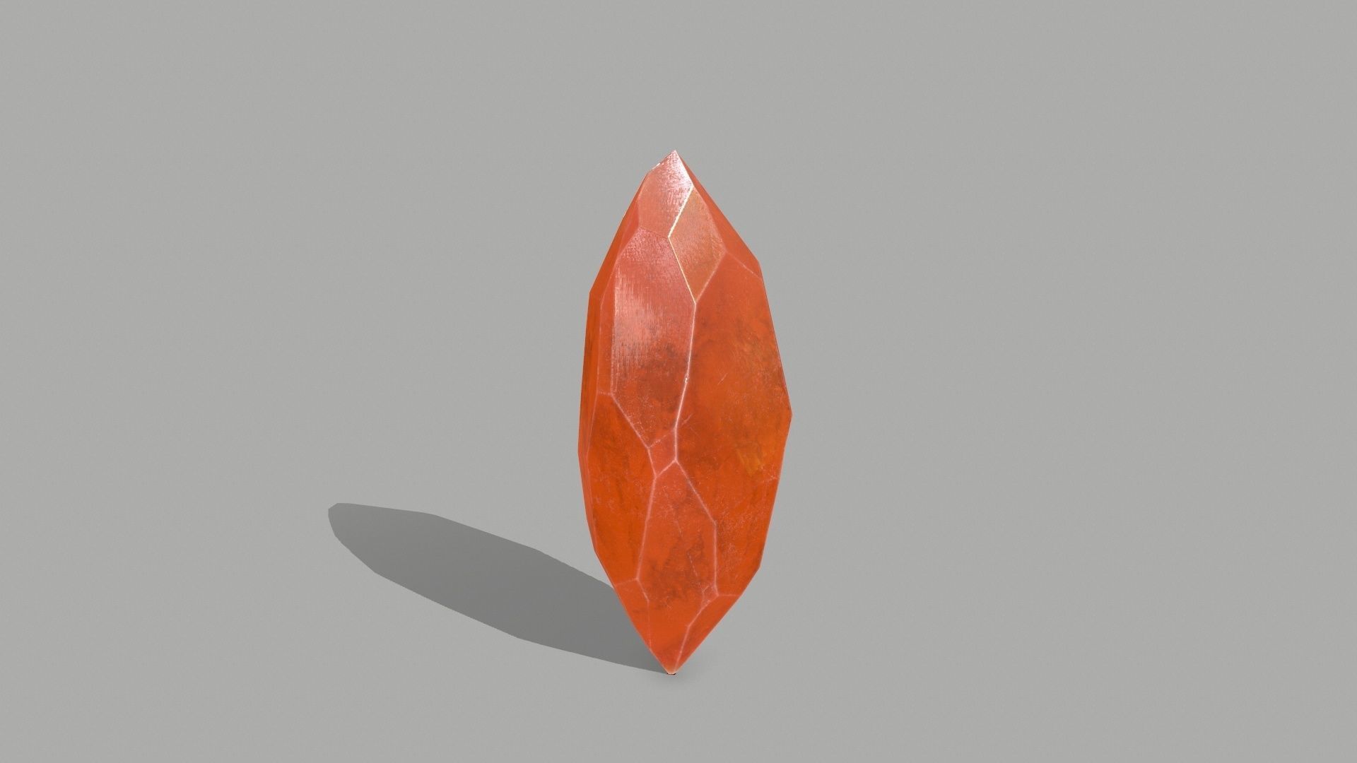 Crystal Set orange stone Low-poly 3D model_3