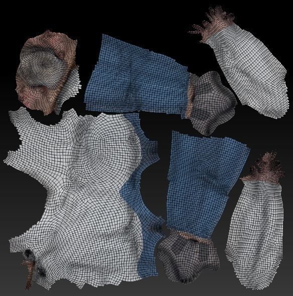 Adult woman in casual style ready for animation 131 Low-poly 3D model_7