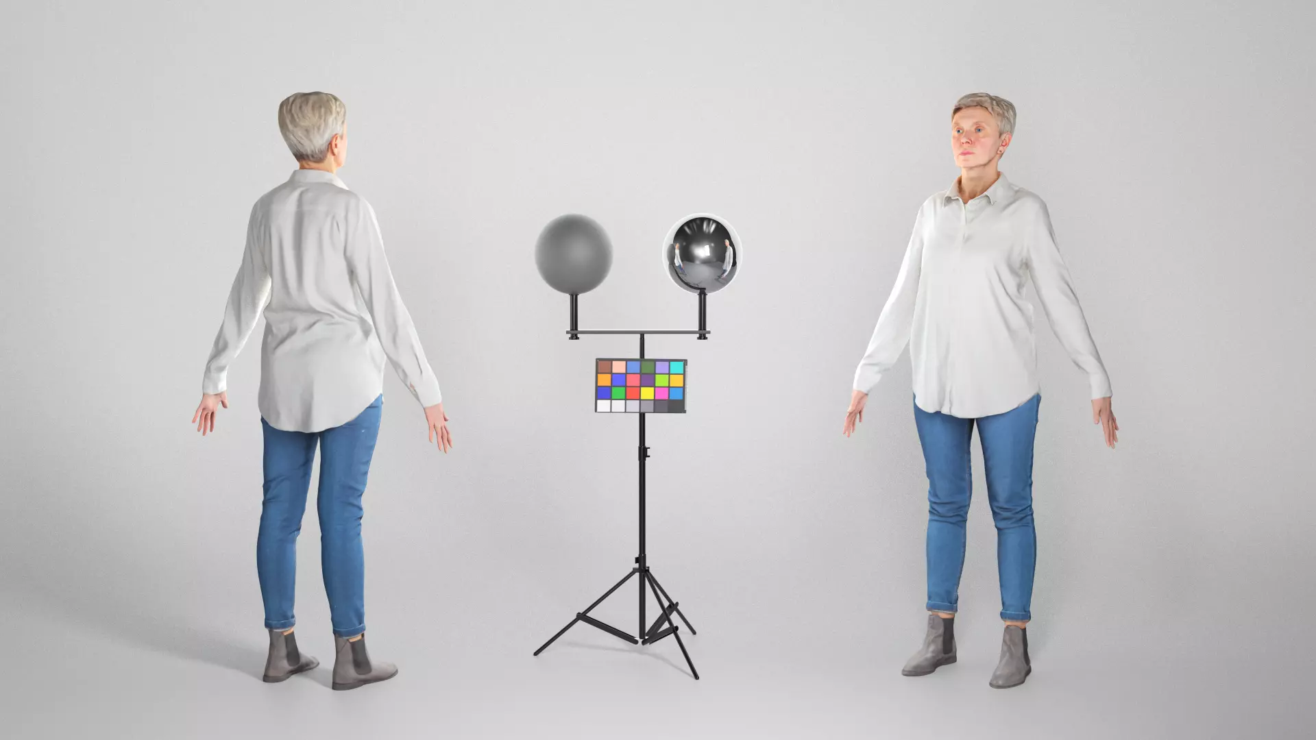 Adult woman in casual style ready for animation 131 Low-poly 3D model_0