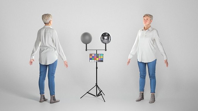 Adult woman in casual style ready for animation 131 Low-poly 3D model