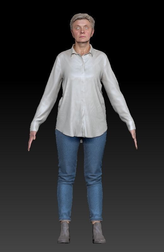 Adult woman in casual style ready for animation 131 Low-poly 3D model_5
