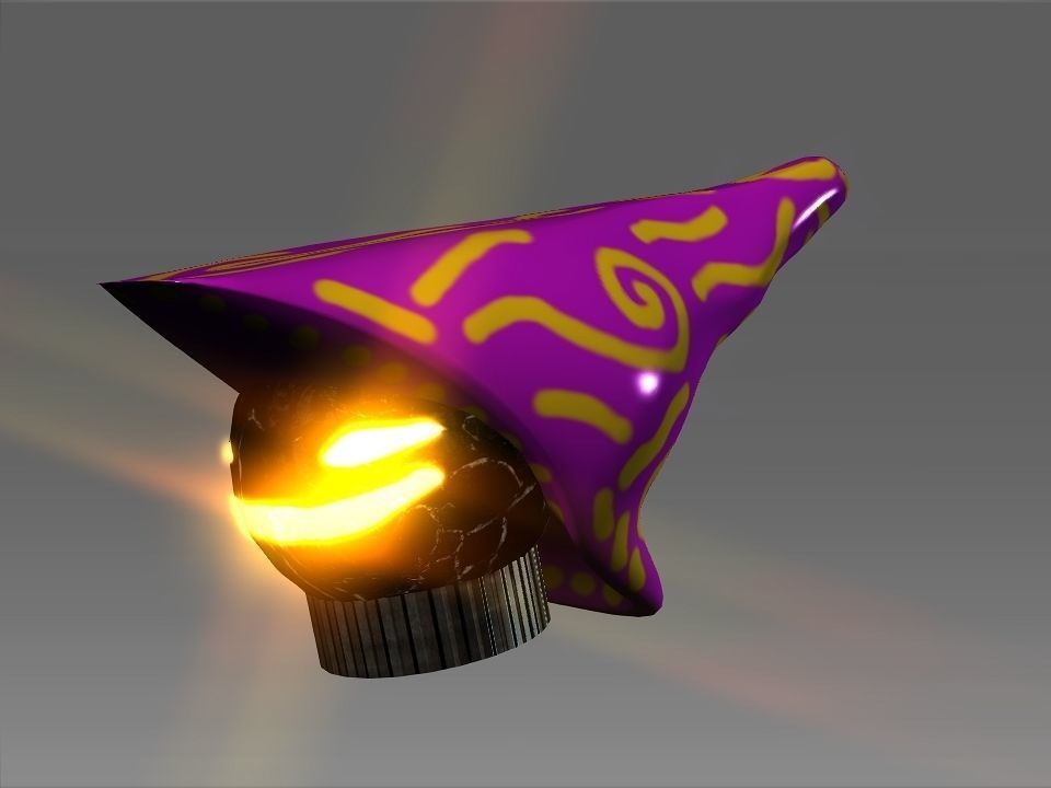 Wizard Cone Hat Helmet Space Ship Low-poly 3D model_45