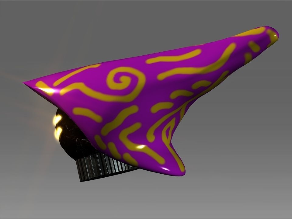 Wizard Cone Hat Helmet Space Ship Low-poly 3D model_49