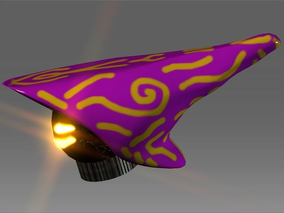 Wizard Cone Hat Helmet Space Ship Low-poly 3D model_27