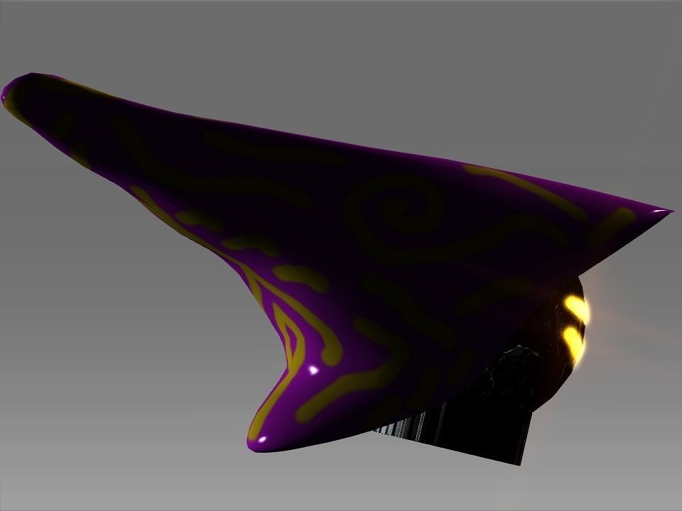 Wizard Cone Hat Helmet Space Ship Low-poly 3D model_14