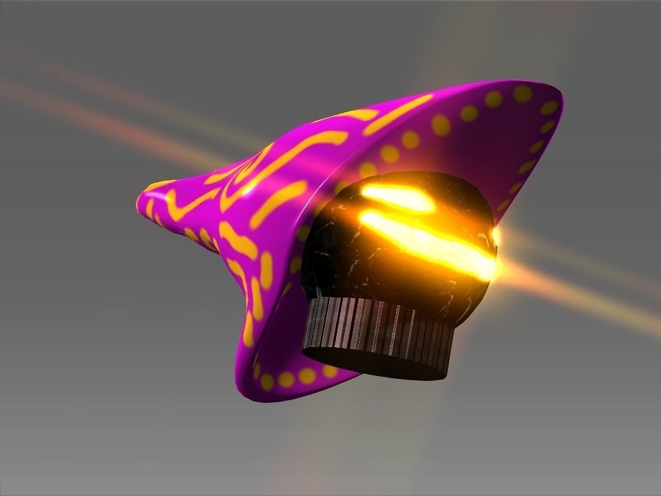 Wizard Cone Hat Helmet Space Ship Low-poly 3D model_41