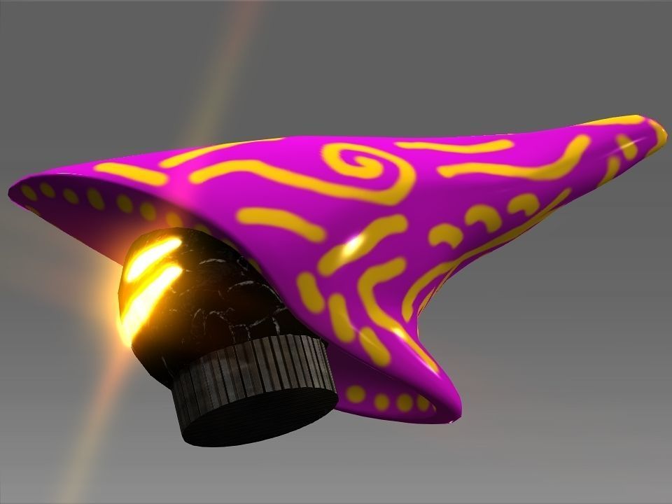 Wizard Cone Hat Helmet Space Ship Low-poly 3D model_36