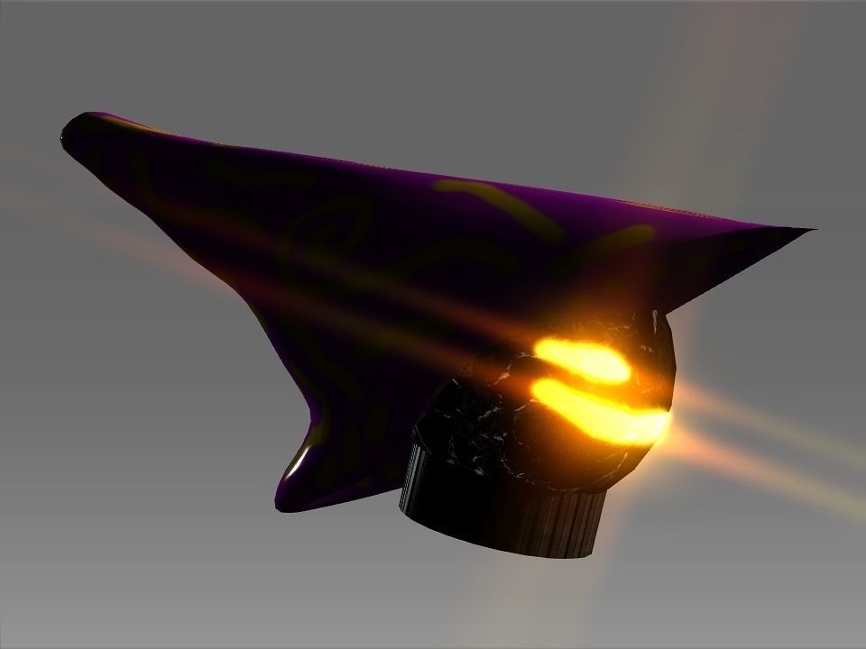 Wizard Cone Hat Helmet Space Ship Low-poly 3D model_18