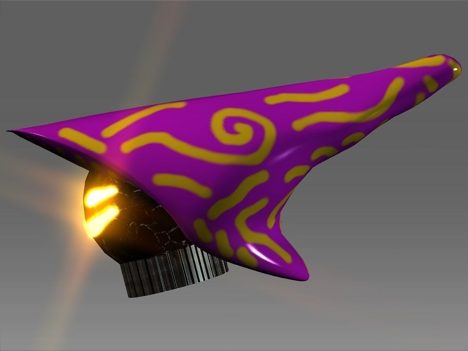 Wizard Cone Hat Helmet Space Ship Low-poly 3D model_47