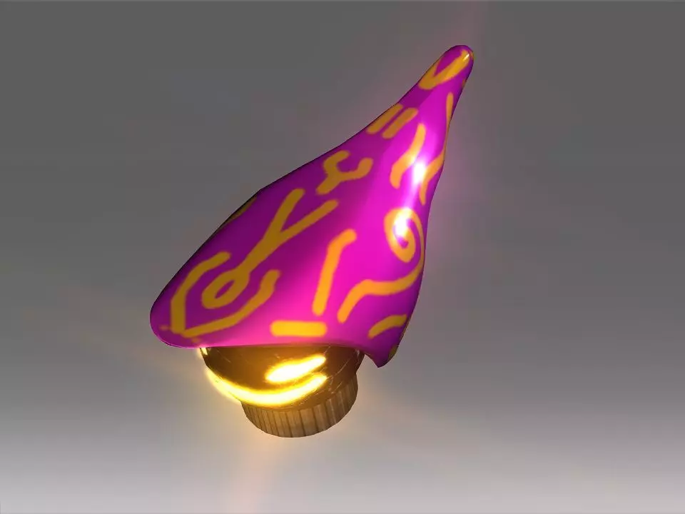 Wizard Cone Hat Helmet Space Ship Low-poly 3D model_0