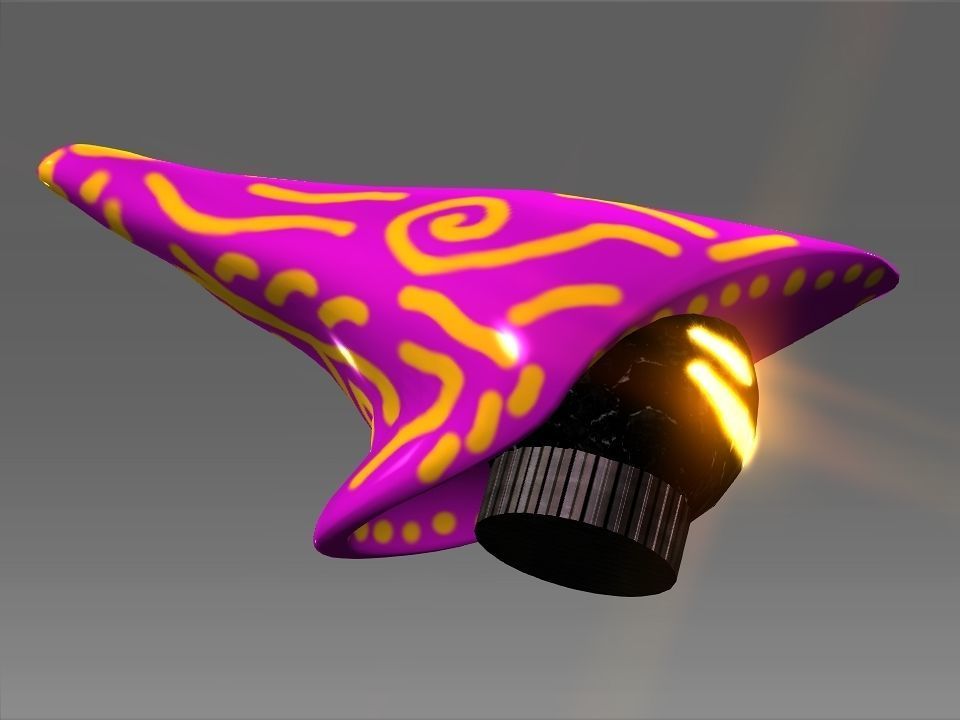 Wizard Cone Hat Helmet Space Ship Low-poly 3D model_40