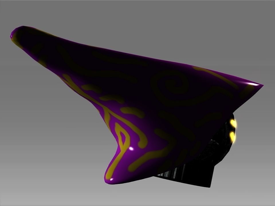 Wizard Cone Hat Helmet Space Ship Low-poly 3D model_13