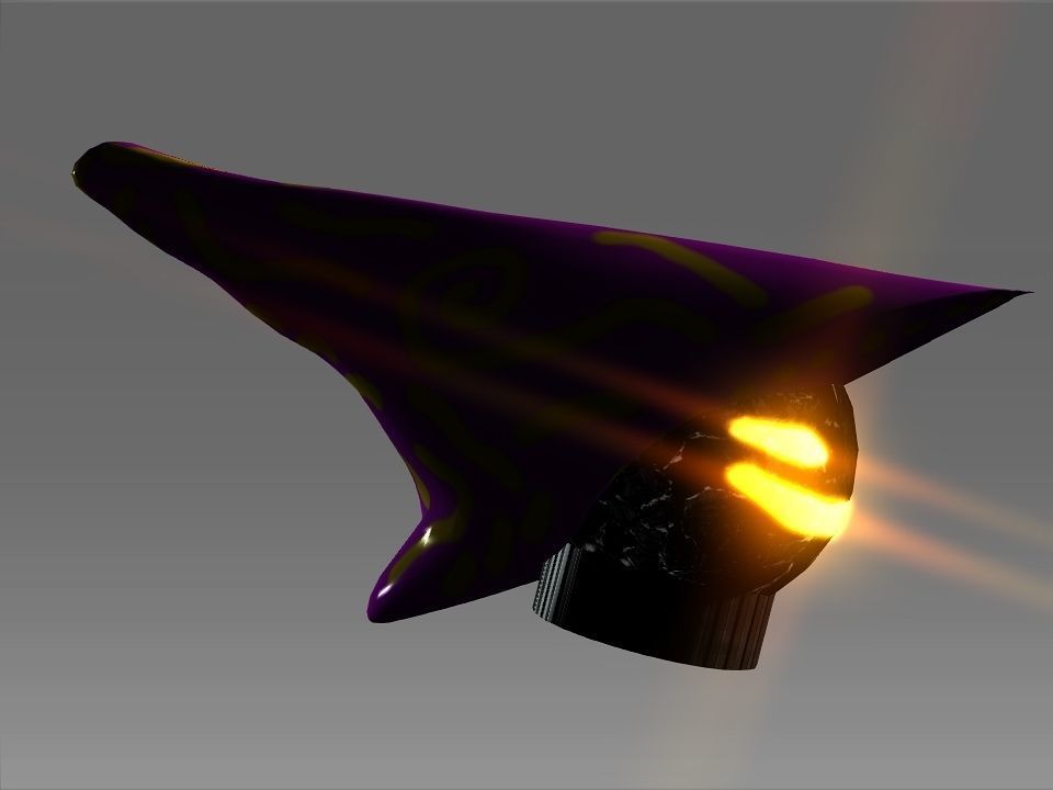 Wizard Cone Hat Helmet Space Ship Low-poly 3D model_17